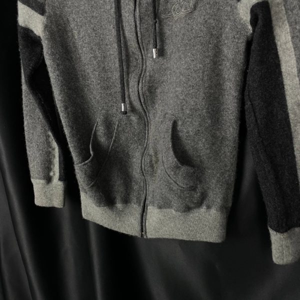 Dolce & Gabbana Wool-Blend Zip-Up Hoodie In Shades of Grey